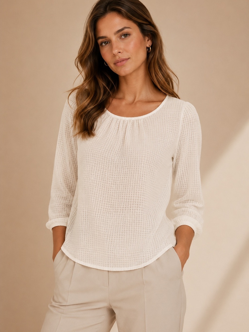 J.Crew White Textured Blouse Small | Quiet Luxury Capsule Wardrobe Career